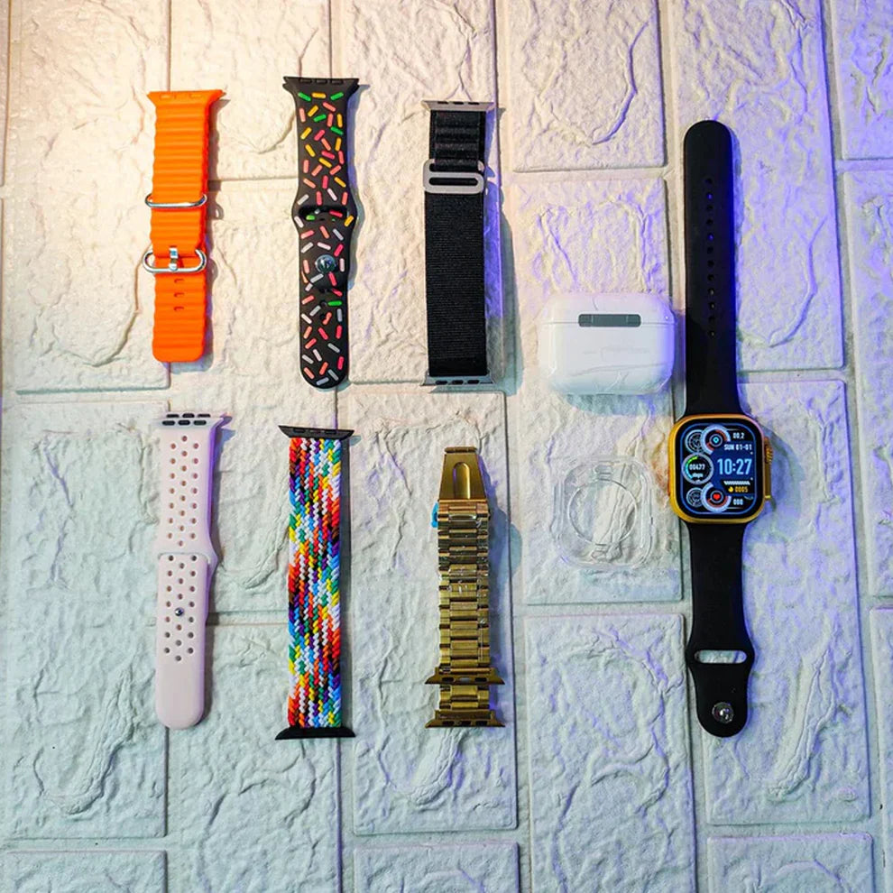 Ultra 2 Smart Bluetooth Smart watch + Earphones with Seven Straps