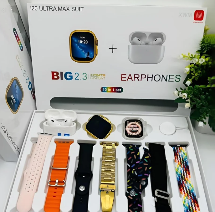 Ultra 2 Smart Bluetooth Smart watch + Earphones with Seven Straps