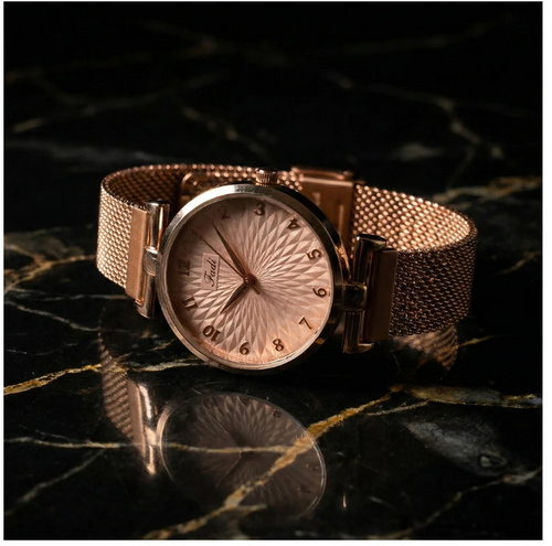 Elegant Rose Gold Finish Analog Wrist Watch
